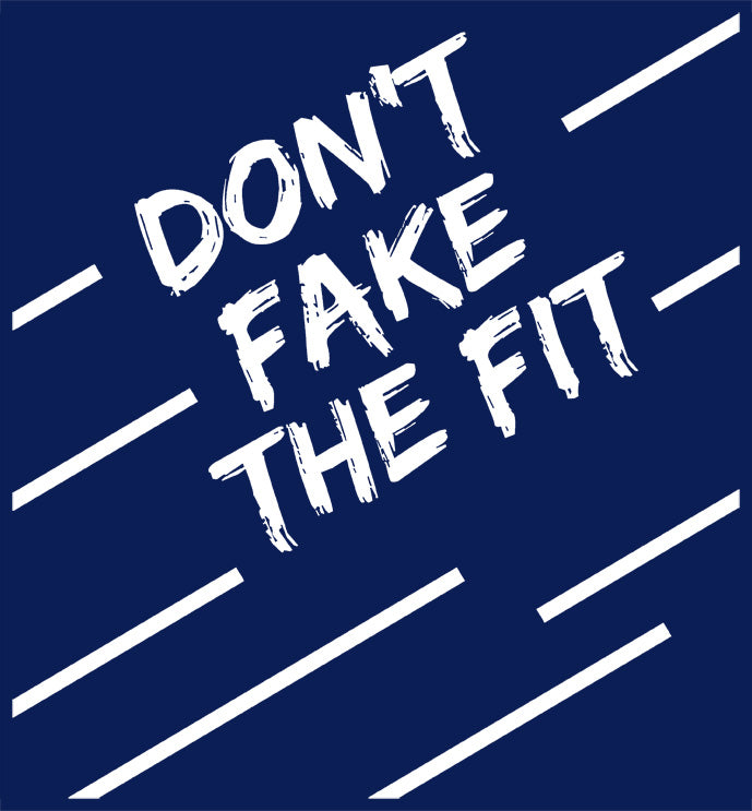 "Don't Fake the Fit" 2024 Hoodie - Navy Blue (White Design)