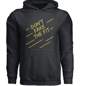 "Don't Fake the Fit" 2024 Hoodie - Black (Old Gold Logo)